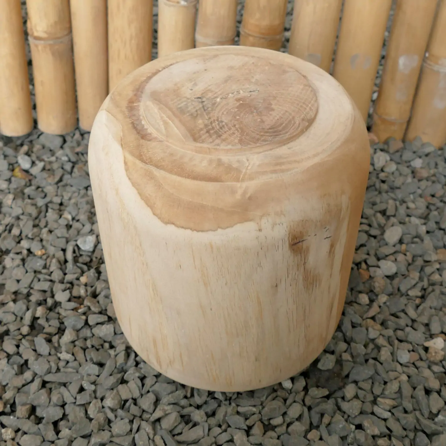  Product image 3 of the product “Pot made of teak wood with 20cm diameter, 21cm height, and 18cm depth ”